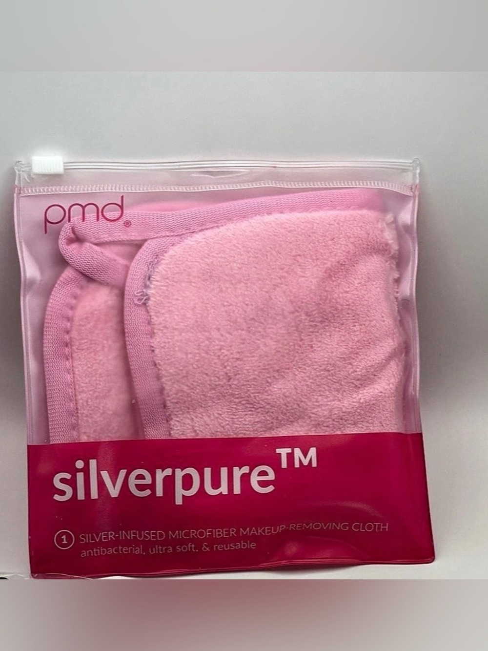 PMD Silverpure Silver-Infused Microfiber Makeup-Removing Cloth Pink SEALED NIB